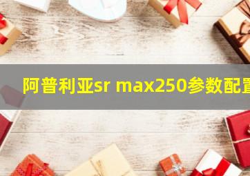 阿普利亚sr max250参数配置